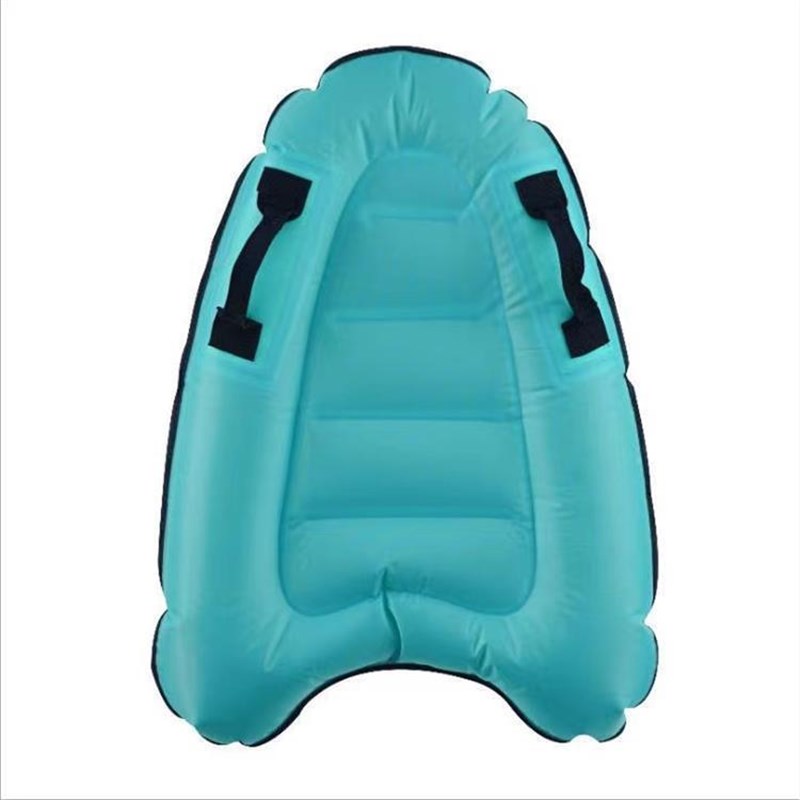 Blue-inflated surfboard